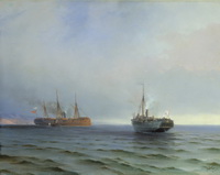 Айвазовский И. К. Захват пароходом «Россия» турецкого военного транспорта «Мессина» на Чёрном море 13 декабря 1877 года