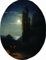 Айвазовский И. К. Лунная ночь. Всадник. 1858